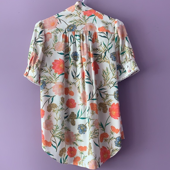 Kate Spade Blossom Tie Neck Blouse - Picture 12 of 14